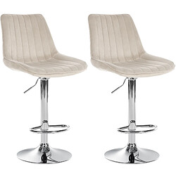 Non Lot de 2 tabourets de bar Toni velours chrome 