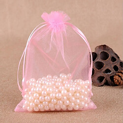 Wewoo 100 PCS Sac Cadeau Bijoux Organza De Mariage Anniversaire Fête Pochettes DessinsTaille Du 7X9cm Rose Clair 