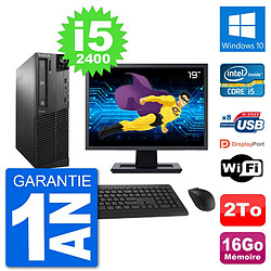 PC Lenovo M91p SFF Ecran 19" Intel i5-2400 RAM 16Go Disque 2To Windows 10 Wifi · Occasion 