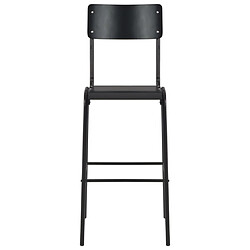 vidaXL Chaises de bar lot de 2 noir contreplaqué solide et acier