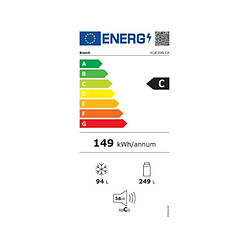 Réfrigérateur combiné 60cm 337l brassé inox - kge39alca - BOSCH