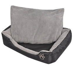 Maison Chic Niche Lit pour chien | Panier couchage pour chiens avec coussin rembourré Taille L Noir -GKD28572