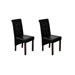 Maison Chic Lot de 2 Chaises à manger,Chaise pour cuisine,Solide Structure noir similicuir -MN36005