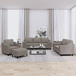 vidaXL Ensemble de canapés 4 pcs avec coussins taupe tissu