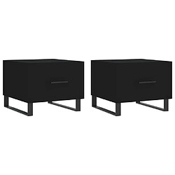 vidaXL Tables basses 2 pcs noir 50x50x40 cm bois d'ingénierie