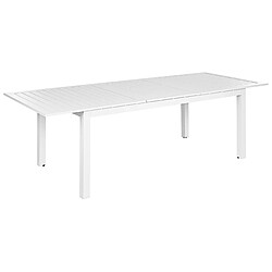 Beliani Table de jardin 180/240 x 90 cm Matériaux synthétiques Blanc SKALOMA