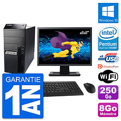 PC Tour Lenovo M91p Ecran 22" Intel G630 RAM 8Go Disque 250Go Windows 10 Wifi - Occasion