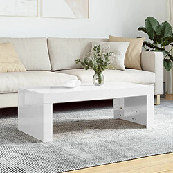 vidaXL Table basse blanc brillant 102x50x36 cm bois d'ingénierie