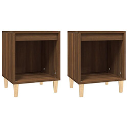 vidaXL Tables de chevet 2 pcs Chêne marron 40x35x50 cm