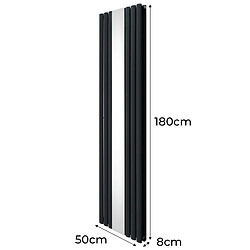 Acheter Monstershop Radiateur à Colonne Ovale avec Miroir - 1800mm x 500mm – Gris Anthracite