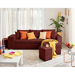 Bestmobilier California - canapé d'angle réversible 4 places - convertible avec coffre, étagère et poufs - en velours texturé California - canapé d'angle réversible 4 places - convertible avec coffre, étagère et poufs - en velours texturé - Prune