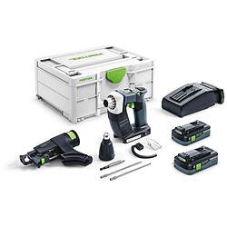 Visseuse placo FESTOOL DWC 18-4500 HPC 4.0 I-Plus - 2 Batteries 4.0 Ah, chargeur + accessoires - 576502