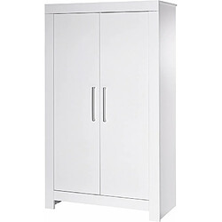 Schardt Armoire bébé 2 portes bois blanc Nordic White L 109 x H 189 x P 53 cm 