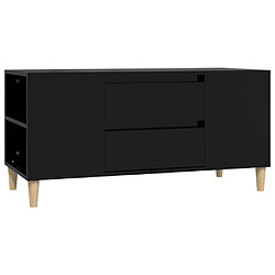 Maison Chic Meuble TV scandinave - Banc TV pour salon Noir 102x44,5x50 cm Bois d'ingénierie -MN95513