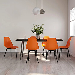 vidaXL Chaises à manger lot de 6 orange PP