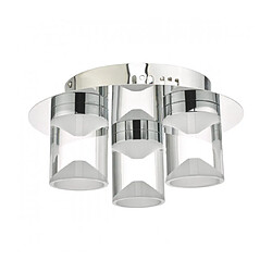 Luminaire Center Plafonnier Susa Chrome poli,Transparent 3 ampoules 13cm