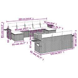Acheter vidaXL Salon de jardin 11 pcs avec coussins beige résine tressée