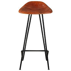 Acheter vidaXL Tabourets de bar lot de 4 marron cuir véritable