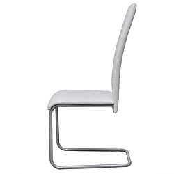 Avis vidaXL Chaises à manger cantilever lot de 4 blanc similicuir