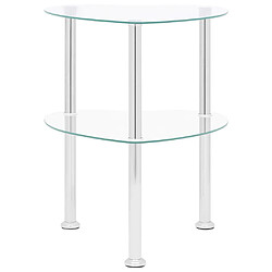 Maison Chic Table d'appoint | Table Basse 2 niveaux Transparent 38x38x50 cm Verre trempé -GKD23015