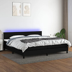 Sommier à lattes,Cadre à lattes de lit et matelas et LED pour Adulte Noir 200x200 cm Tissu -MN85645