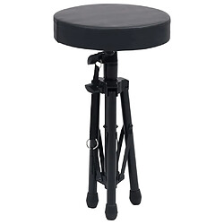 Avis vidaXL Tabouret à tambour réglable Noir Rond