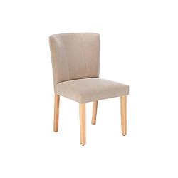 Acheter Vente-Unique Lot de 2 chaises en tissu et bois d'hévéa - Beige - ANALIA