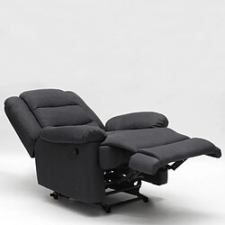 LE ROI DU RELAX Fauteuil relax en tissu design repose-pieds inclinable 4 roues Maura | Couleur: Noir pas cher