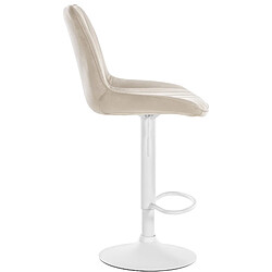 Acheter Non Lot de 2 tabourets de bar Toni velours blanc