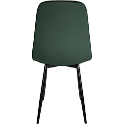 Decoshop26 Lot de 4 chaises de salle à manger design moderne en tissu velours vert foncé pieds en métal noir 10_0001826 pas cher