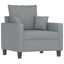 Avis vidaXL Fauteuil avec repose-pied Gris clair 60 cm Tissu