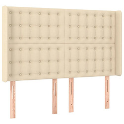 Avis Maison Chic Tête de lit scandinave à LED,meuble de chambre Crème 147x16x118/128 cm Tissu -MN34122