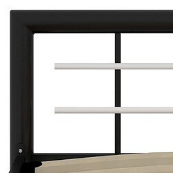 Maison Chic Lit adulte - Lit simple Cadre de lit,Structure du lit Contemporain Noir et blanc Métal 120 x 200 cm -MN79908 pas cher