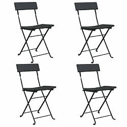 Maison Chic Lot de 4 Chaises de bistrot pliantes Noir Résine tressée et acier -GKD70137