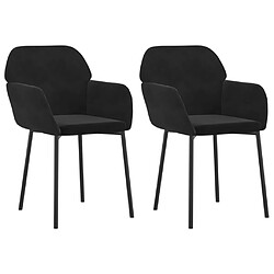 vidaXL Chaises à manger lot de 2 Noir Velours