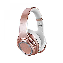 General Casque Bluetooth sur l'oreille, casque stéréo pliable léger sans fil et filaire avec micro, contrôle du volume, casque Bluetooth 5.0 pour voyage/tablette/PC(or rose) 