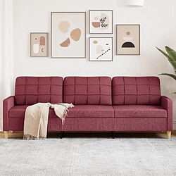 vidaXL Canapé à 3 places Rouge bordeaux 210 cm Tissu 