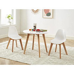 Vente-Unique Ensemble table enfant LOULOUNE + 2 chaises LILINOU - Blanc