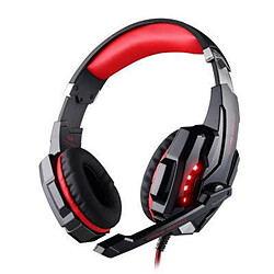 Chrono Micro Casque Gaming PS4, Casque Gaming Switch avec Micro Anti Bruit Casque Gamer Xbox One Filaire LED Lampe Stéréo Bass Microphone Réglable avec Micro 3.5mm Jack(rouge) 