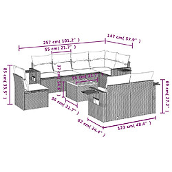 Avis Maison Chic Ensemble Tables et chaises d'extérieur 9 pcs avec coussins,Salon de jardin noir résine tressée -GKD170789