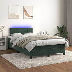 Sommier à lattes LED,Cadre à lattes de lit avec matelas pour Adulte Vert foncé 120x200 cm -MN47919