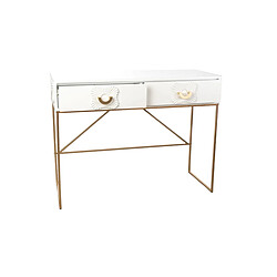 Console Romimex Blanc Doré Métal Bois MDF 100 x 77 x 39 cm 