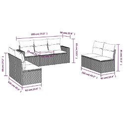 Avis vidaXL Salon de jardin avec coussins 7 pcs marron résine tressée