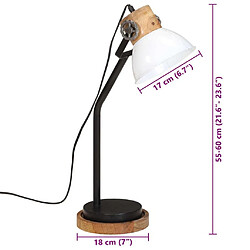 vidaXL Lampe de bureau 25 W blanc 18x18x60 cm E27 pas cher