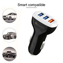 Wewoo Chargeur voiture QC3.0 2.4A trois ports USB de rapide et intelligent (Noir) pas cher