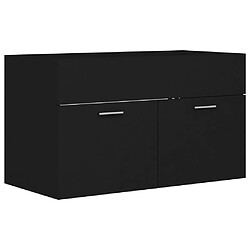 vidaXL Armoire d'évier Noir 80x38,5x46 cm Aggloméré