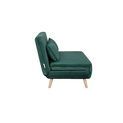 Acheter Banquette BZ 2 places - Style scandinave - Velours vert - L 130 x P 90 x 81 cm - DEPLO