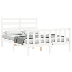 Avis Maison Chic Cadre/structure de lit avec tête de lit pour adulte - Lit Moderne Chambre blanc 120x200 cm bois massif -MN85697