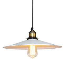 Stoex E27 30CM Lustre Suspension Industrielle Vintage Abat-Jour Lampe de Plafond luminaire pour restaurant café bar chambre,Blanc