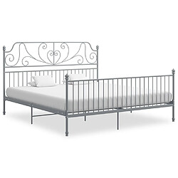 vidaXL Cadre de lit sans matelas gris métal 200x200 cm